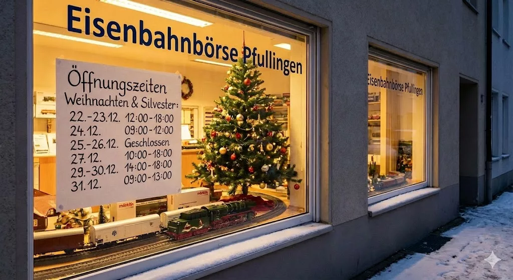 Öffnungszeiten der Eisenbahnbörse Pfullingen über die Feiertage
